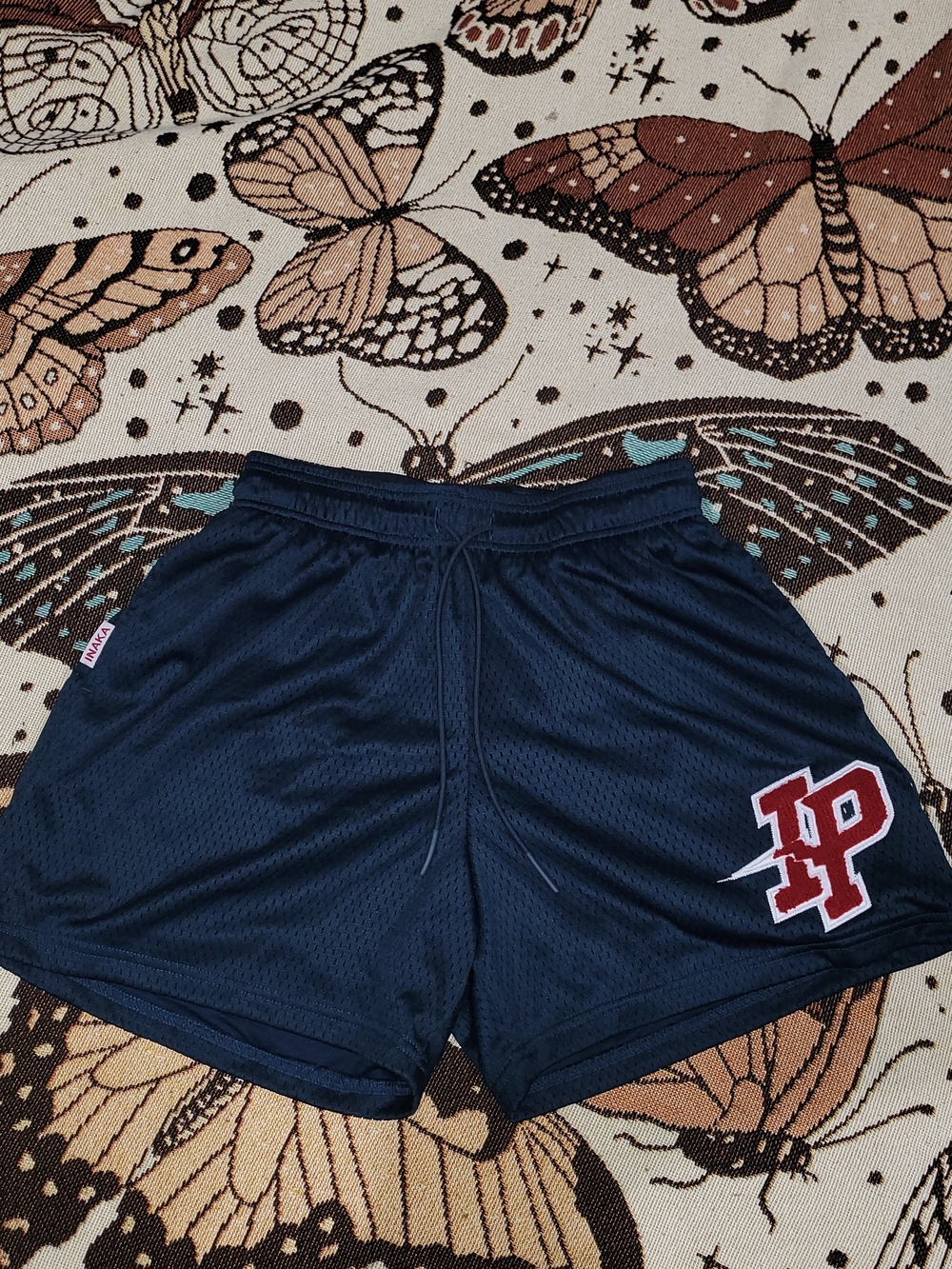 Inaka Power Men’s Athletic Shorts - Black with Red Logo